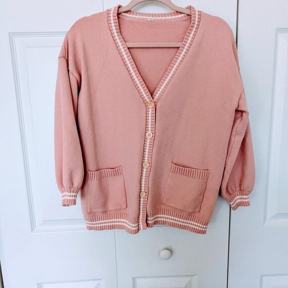 Feminine Pink Romantic Academia Cardigan - Picture 2 of 6